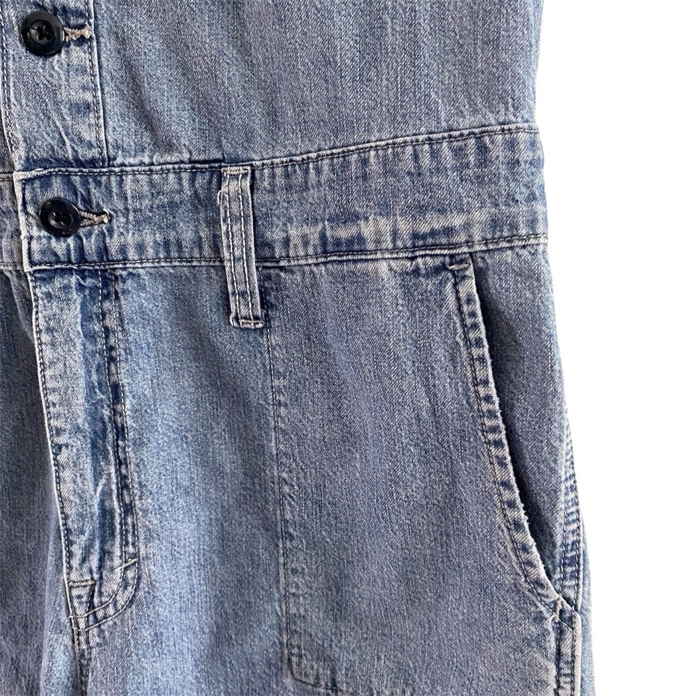 Lucky Brand Women's Denim Surplus Shortall Romper Small Utility Button Front - Picture 8 of 16